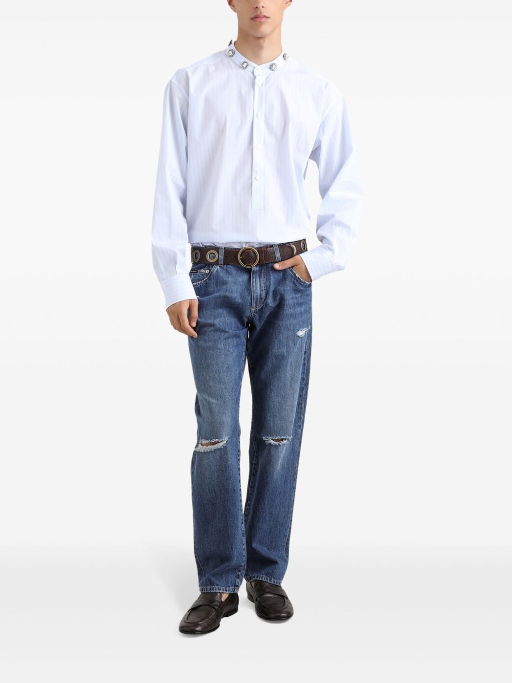 Dolce & Gabbana Men Classic Cotton Jeans With Tag With Abrasions