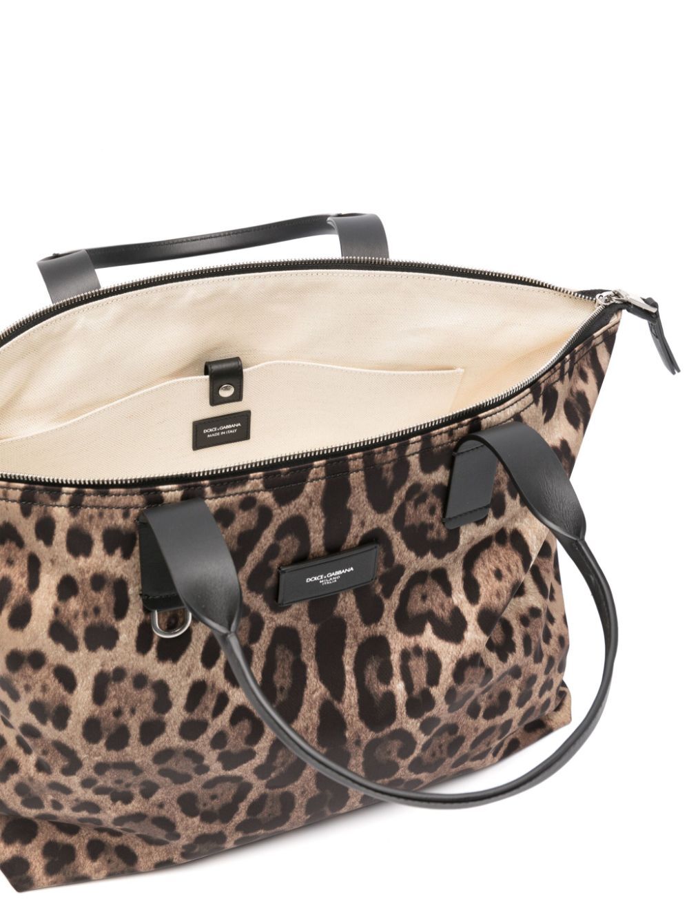 Dolce & Gabbana Men Leopard Print Nylon Adamo Shopper