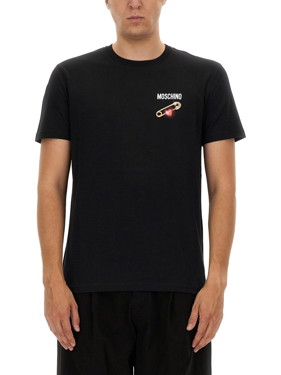Moschino Men T-Shirt With Logo Patch