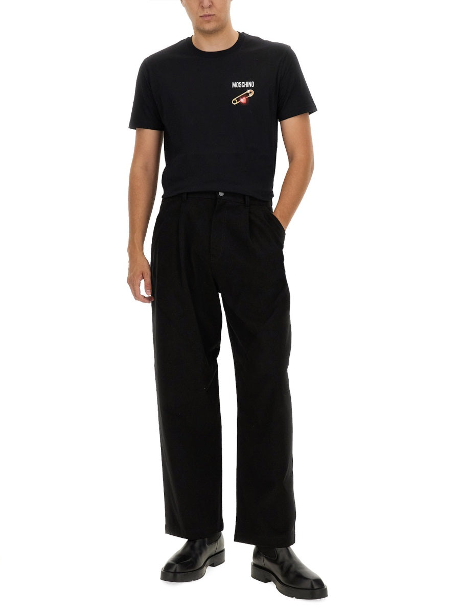 Moschino Men T-Shirt With Logo Patch