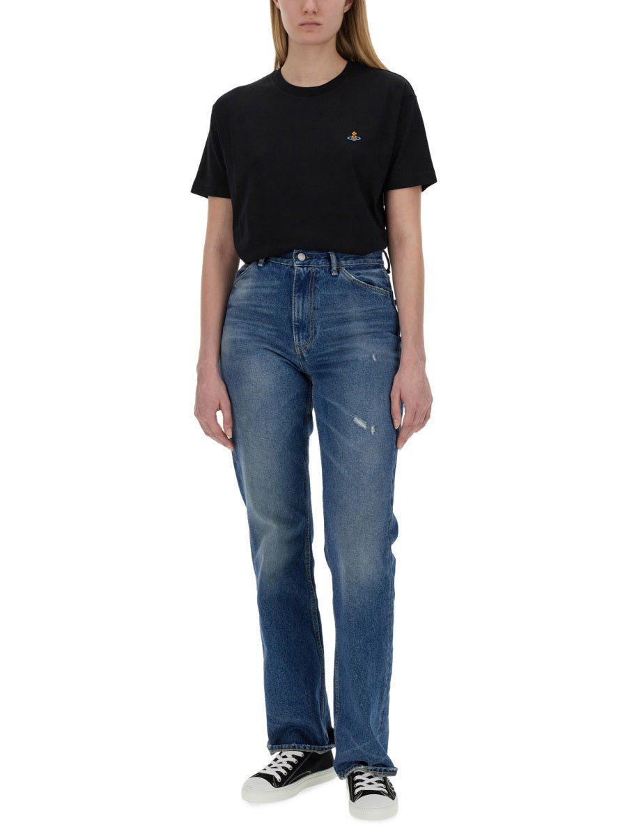 Vivienne Westwood Unisex T-Shirt With Orb Embroidery