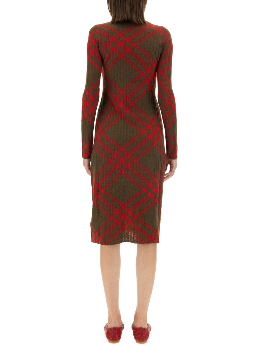 Burberry Women Check Wool Blend Dress