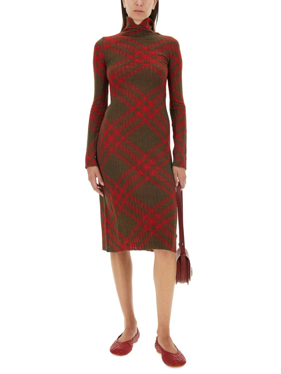 Burberry Women Check Wool Blend Dress