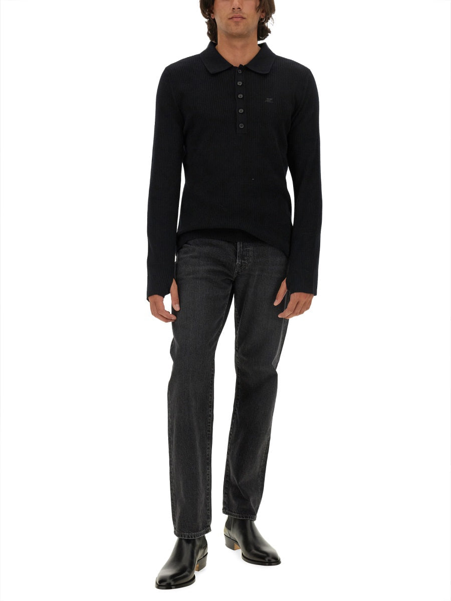 Courreges Men Polo With Logo