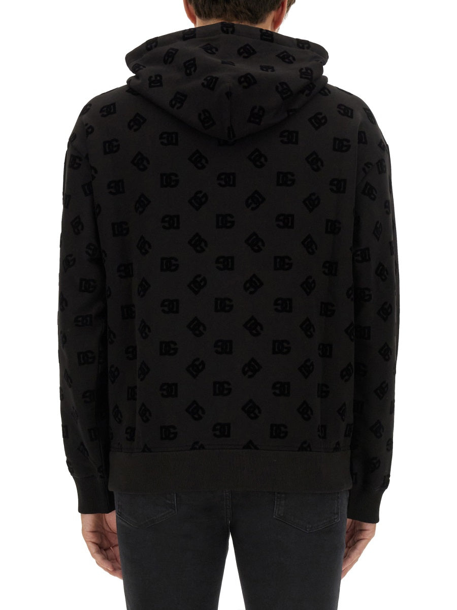 Dolce & Gabbana Men Sweatshirt With Allover Logo