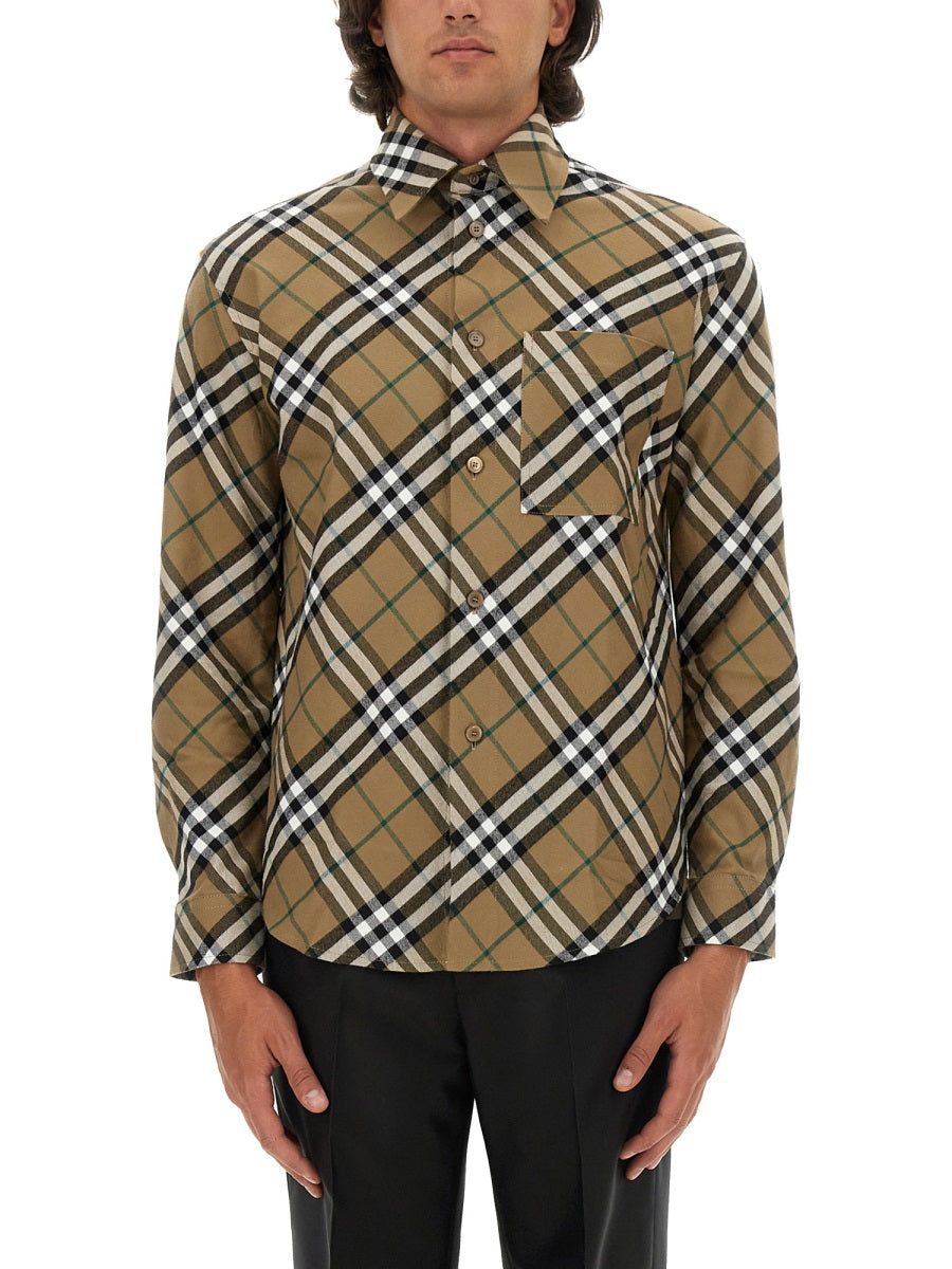 Burberry Men Shirt With Check Pattern
