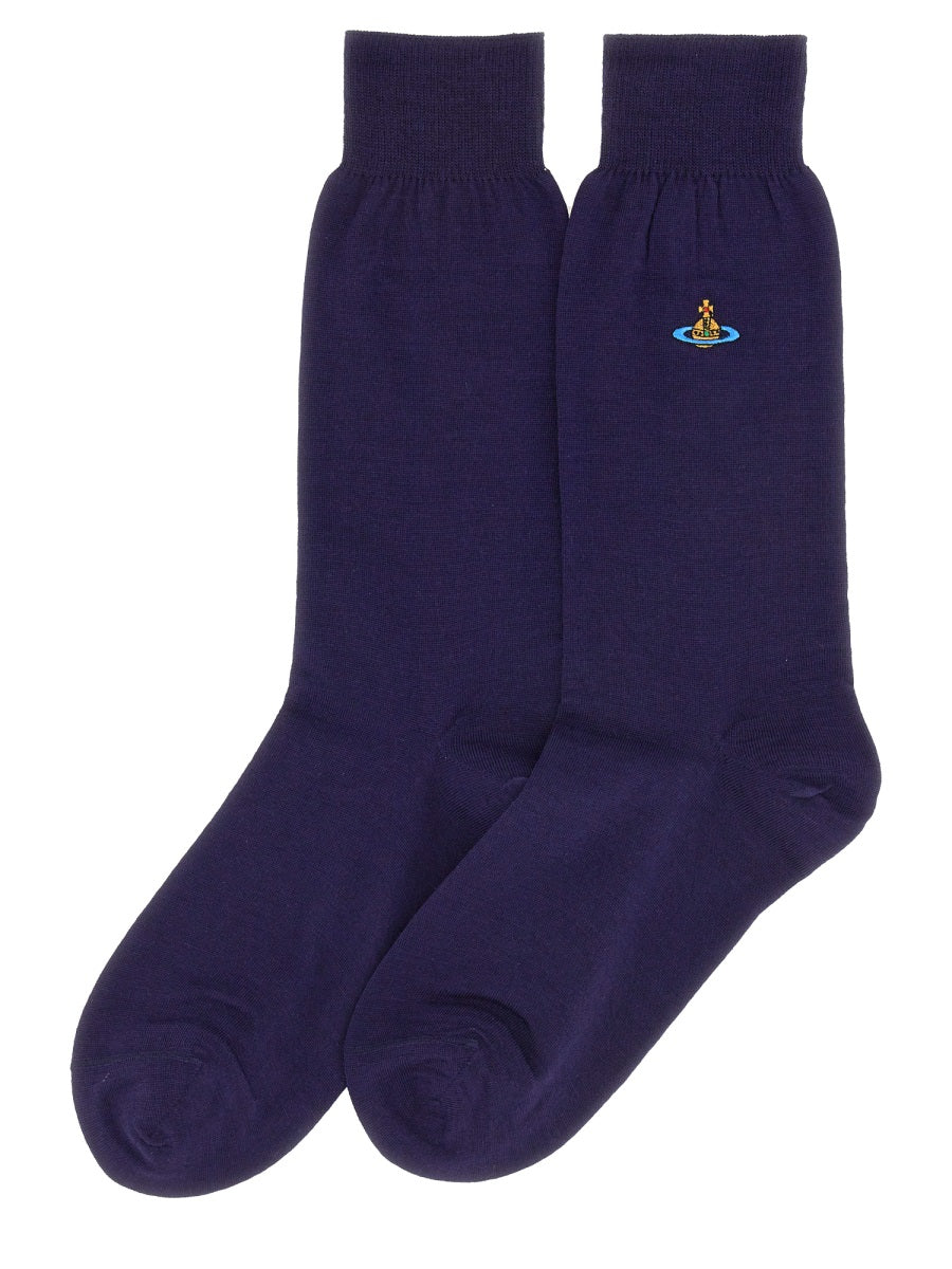 Vivienne Westwood Women Socks With Orb Embroidery