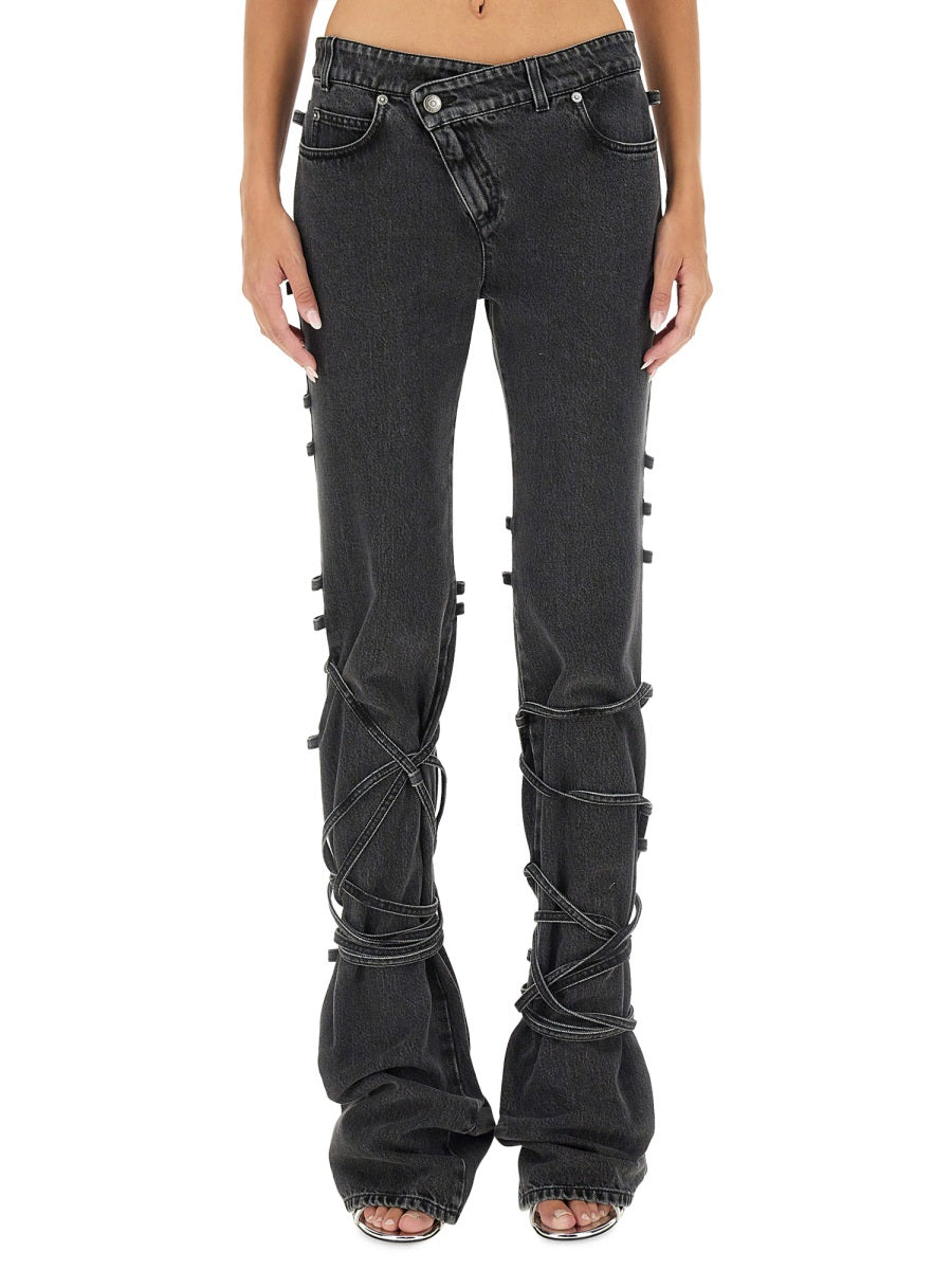 Alexander Mcqueen Women Jeans With Knotted Detail