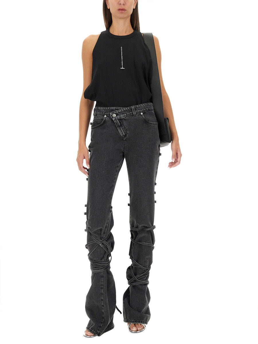 Alexander Mcqueen Women Jeans With Knotted Detail