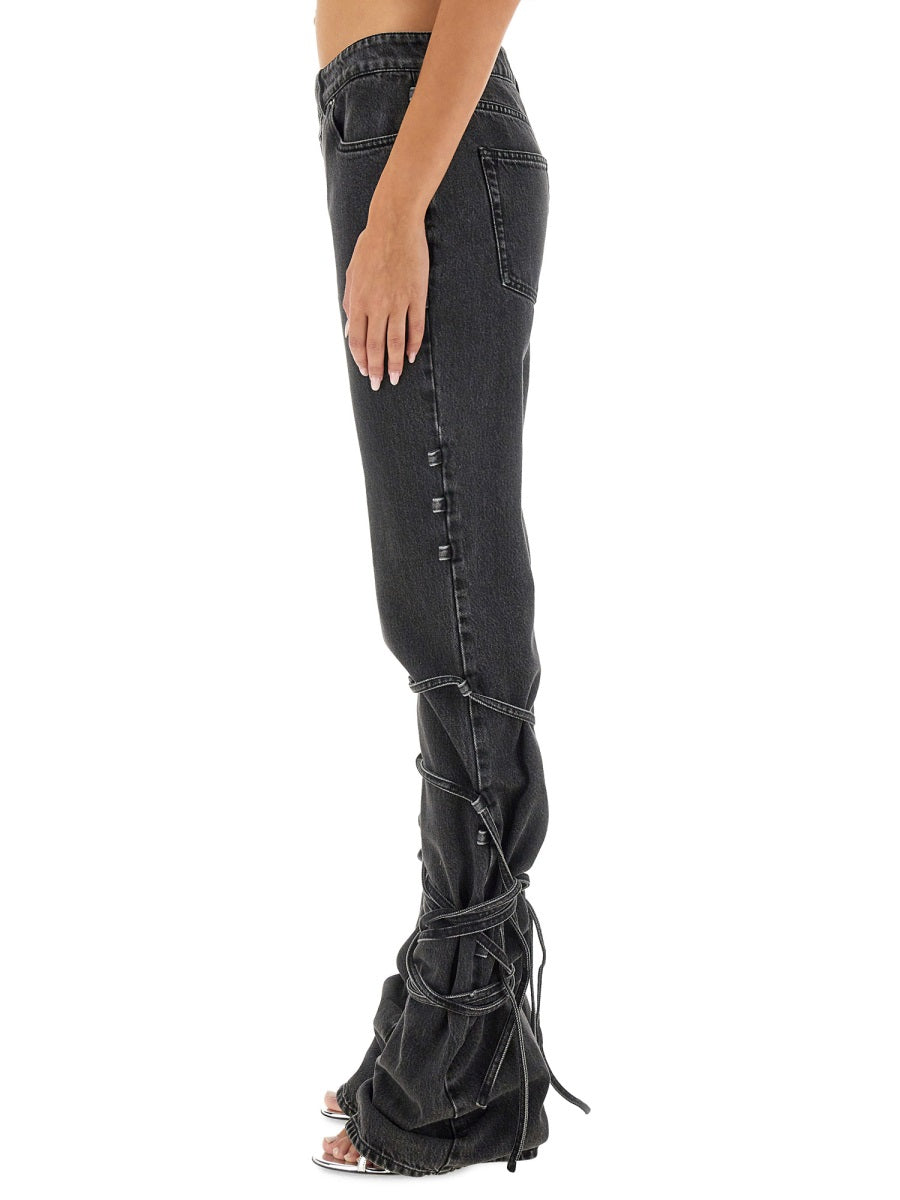 Alexander Mcqueen Women Jeans With Knotted Detail