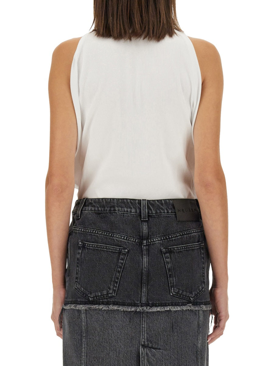 Alexander Mcqueen Women Ribbed Tank Top