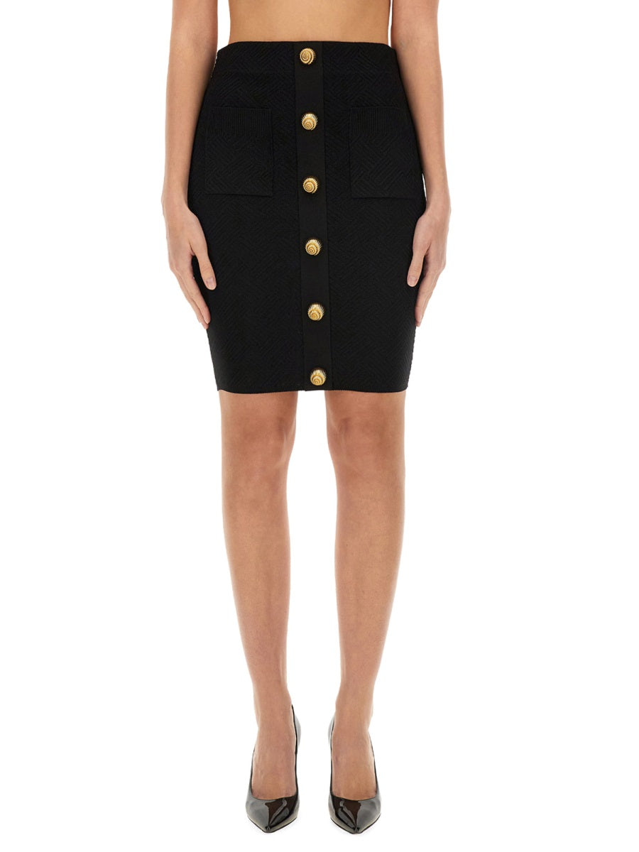 Balmain Women "Vichy" Knit Skirt