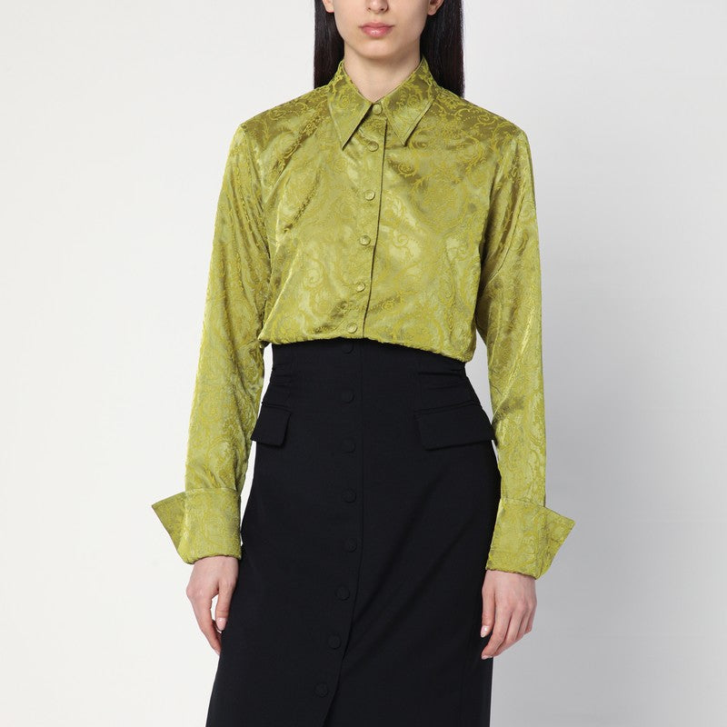 Dries Van Noten Green Shirt With Baroque Pattern Women