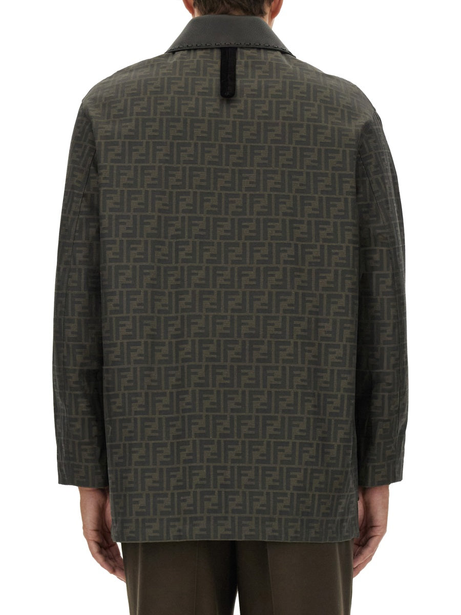 Fendi Men Blouson In Jacquard "Ff"