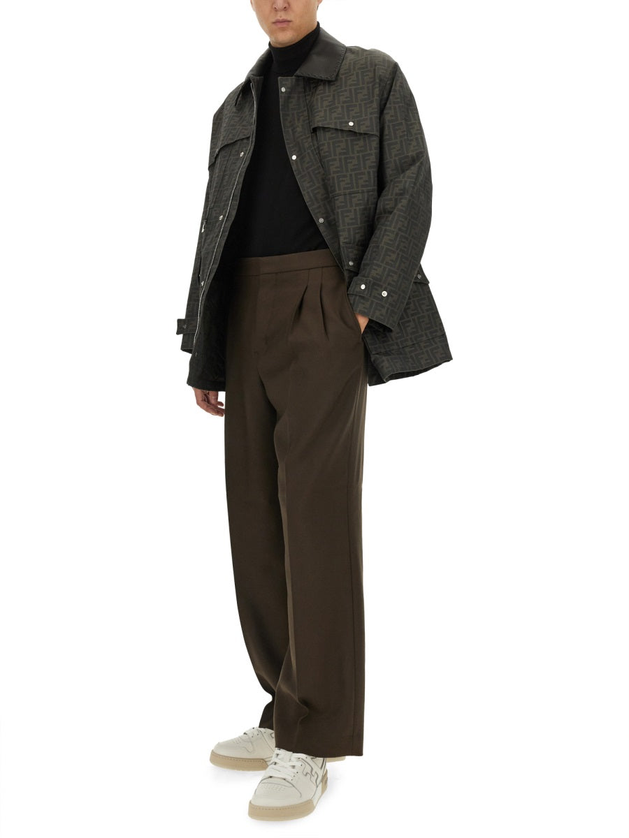 Fendi Men Blouson In Jacquard "Ff"