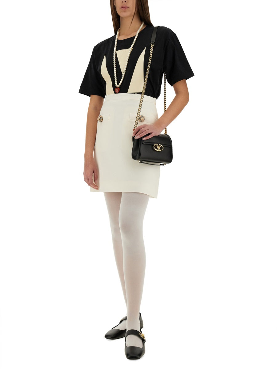 Valentino Women Solid Crepe Couture Skirt