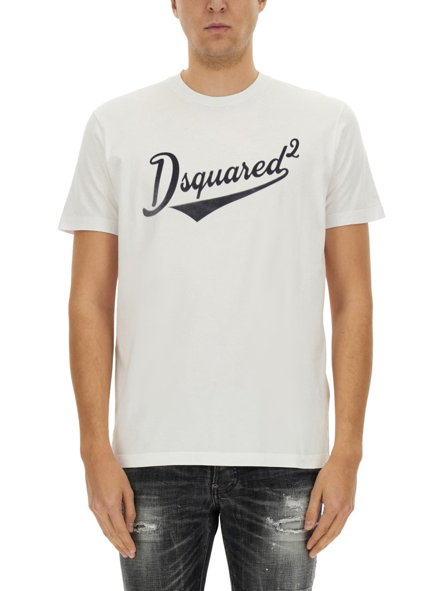 Dsquared Men "Cool Fit Velvet Logo" T-Shirt
