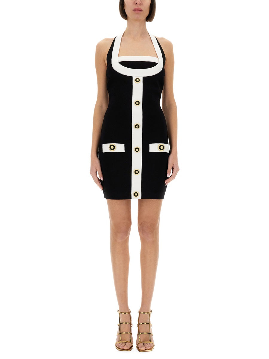 Balmain Women Two-Tone Dress With Open Back