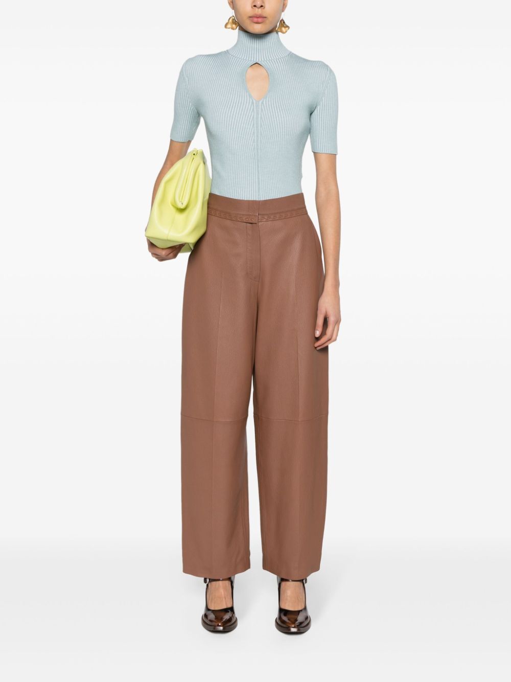 Fendi Women Pantaloni In Pelle