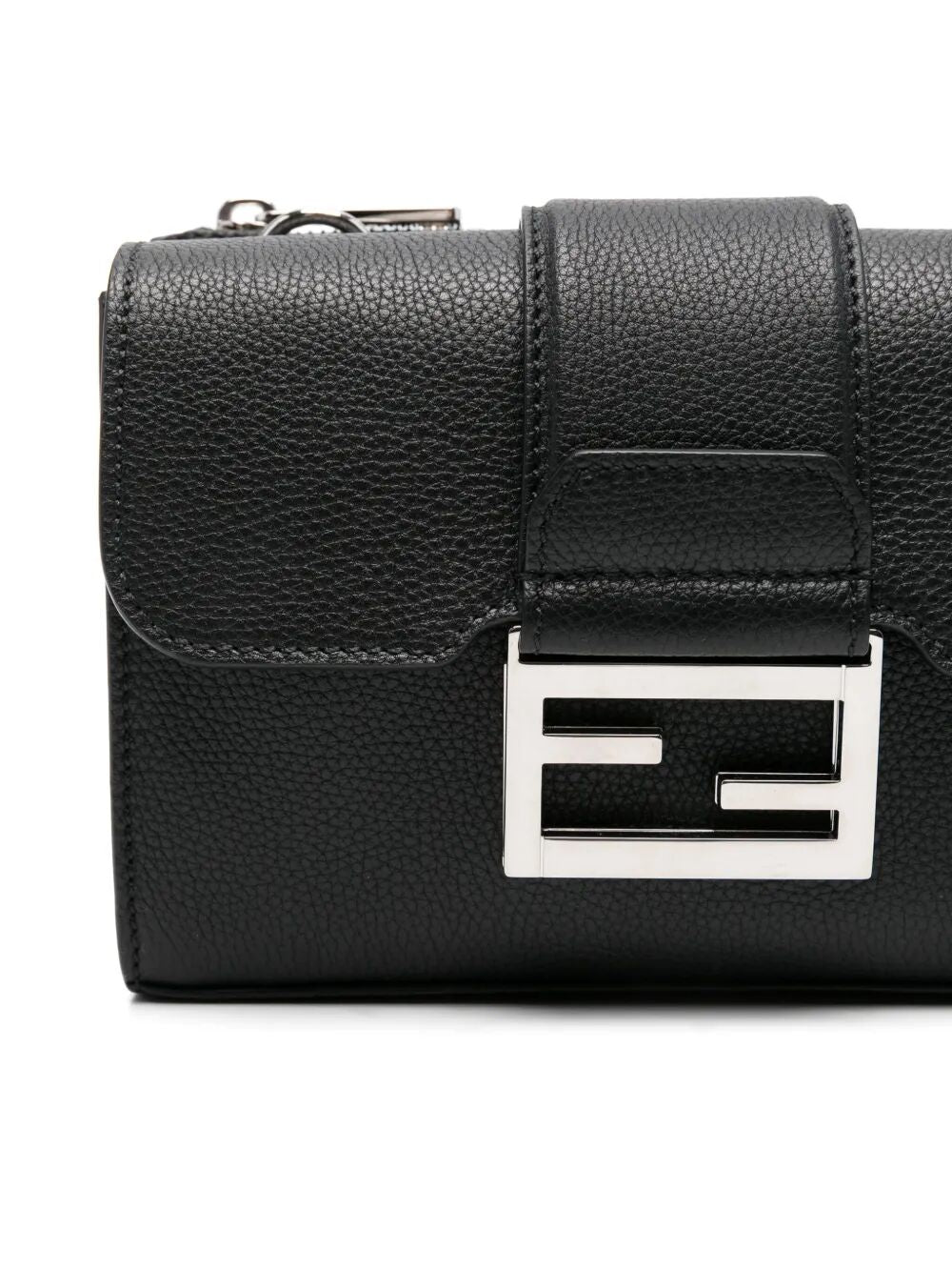 Fendi Men Full-Grain Leather Double Baguette Bag