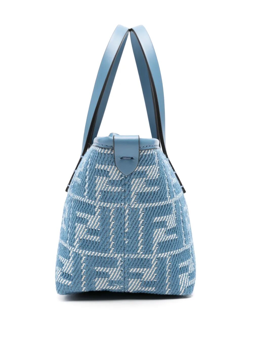 Fendi Women Denim-Effect Ff Jacquard Roll Mini Bag
