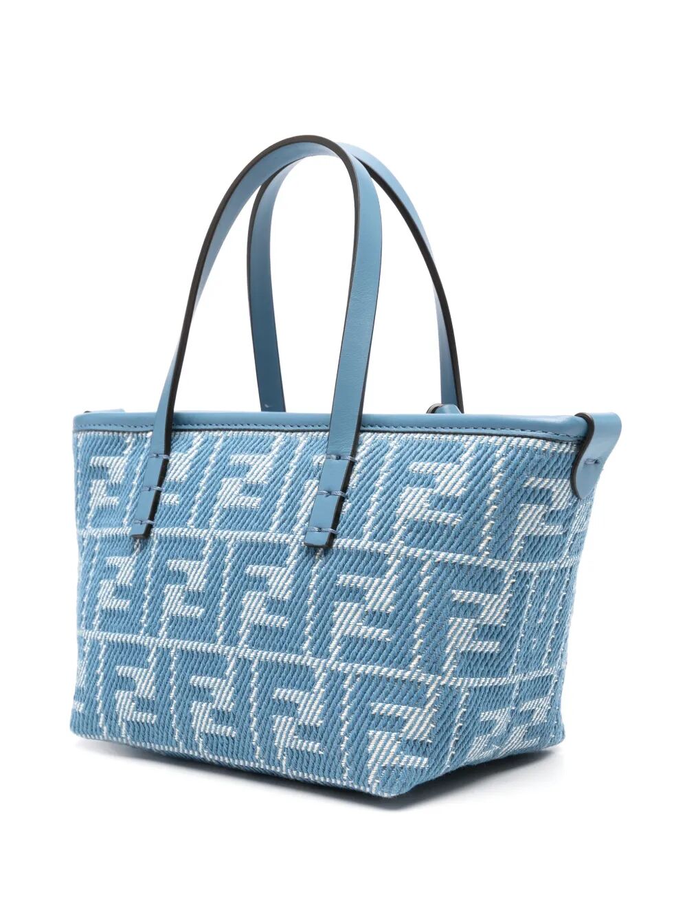 Fendi Women Denim-Effect Ff Jacquard Roll Mini Bag