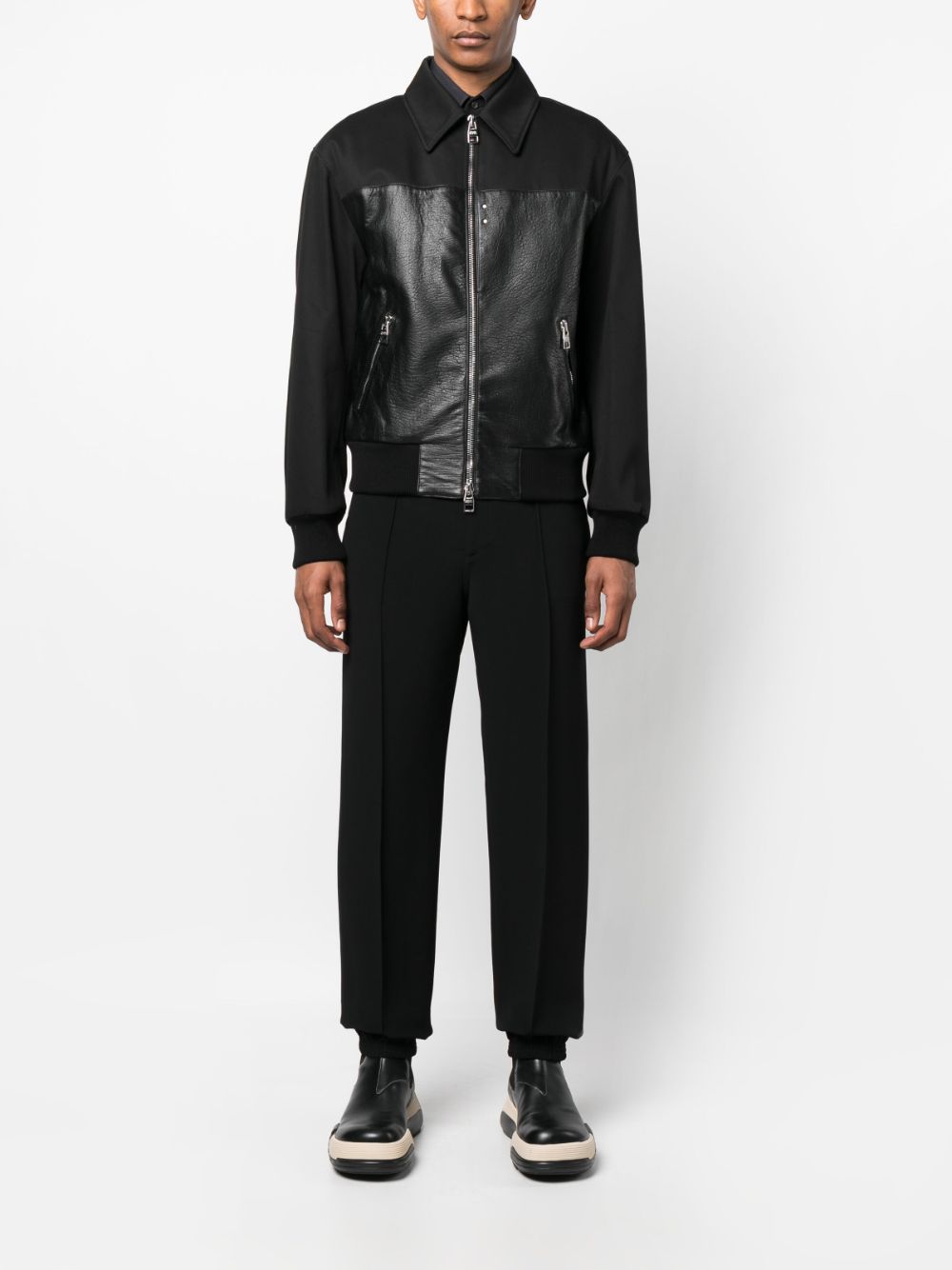 Alexander Mcqueen Men Panelled Zipped Bomber Jacket