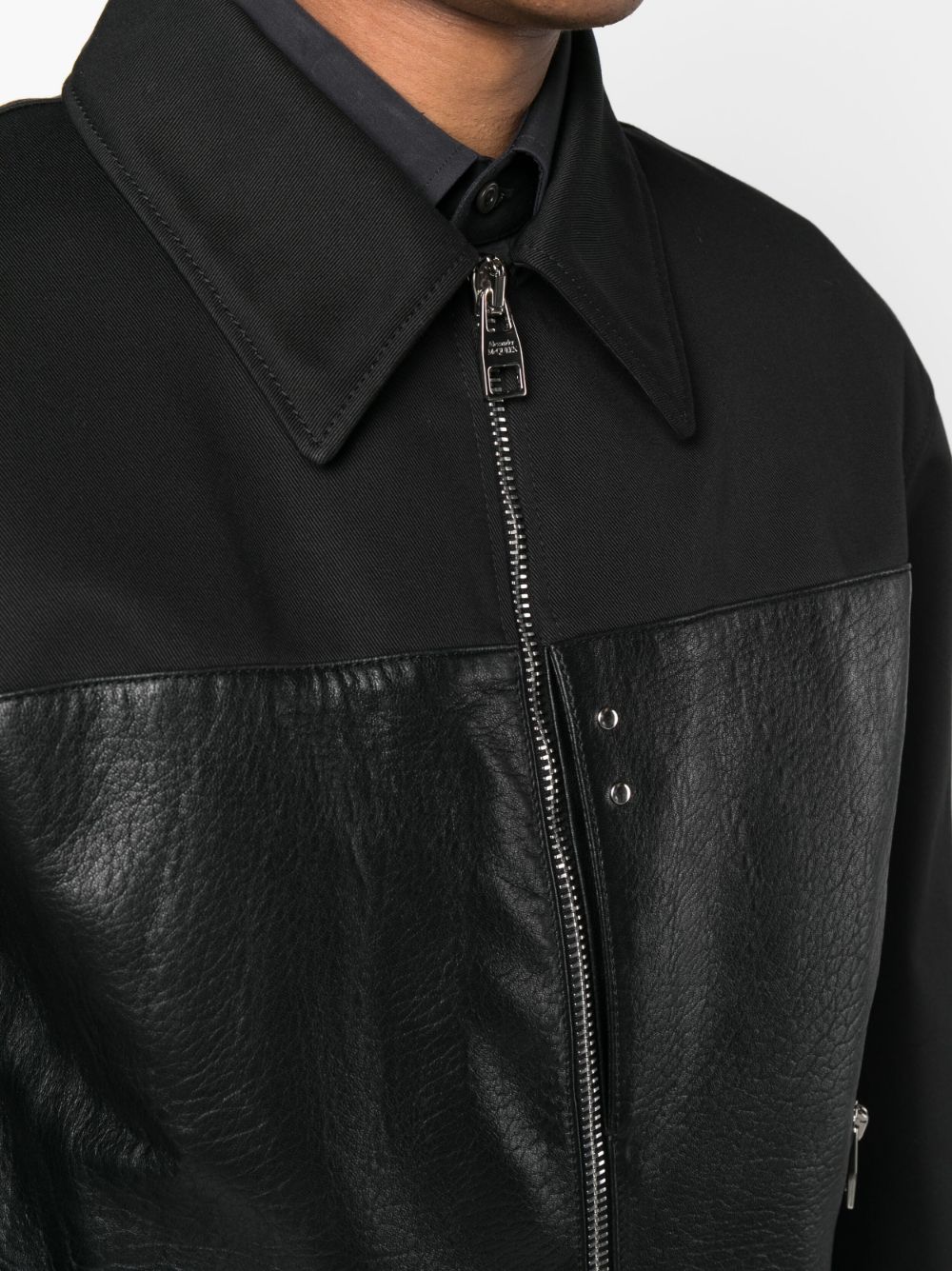 Alexander Mcqueen Men Panelled Zipped Bomber Jacket