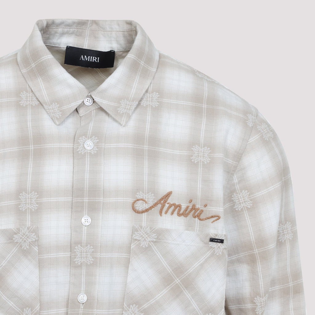 Amiri Bleach Patch Flannel Bandana Shirt Men