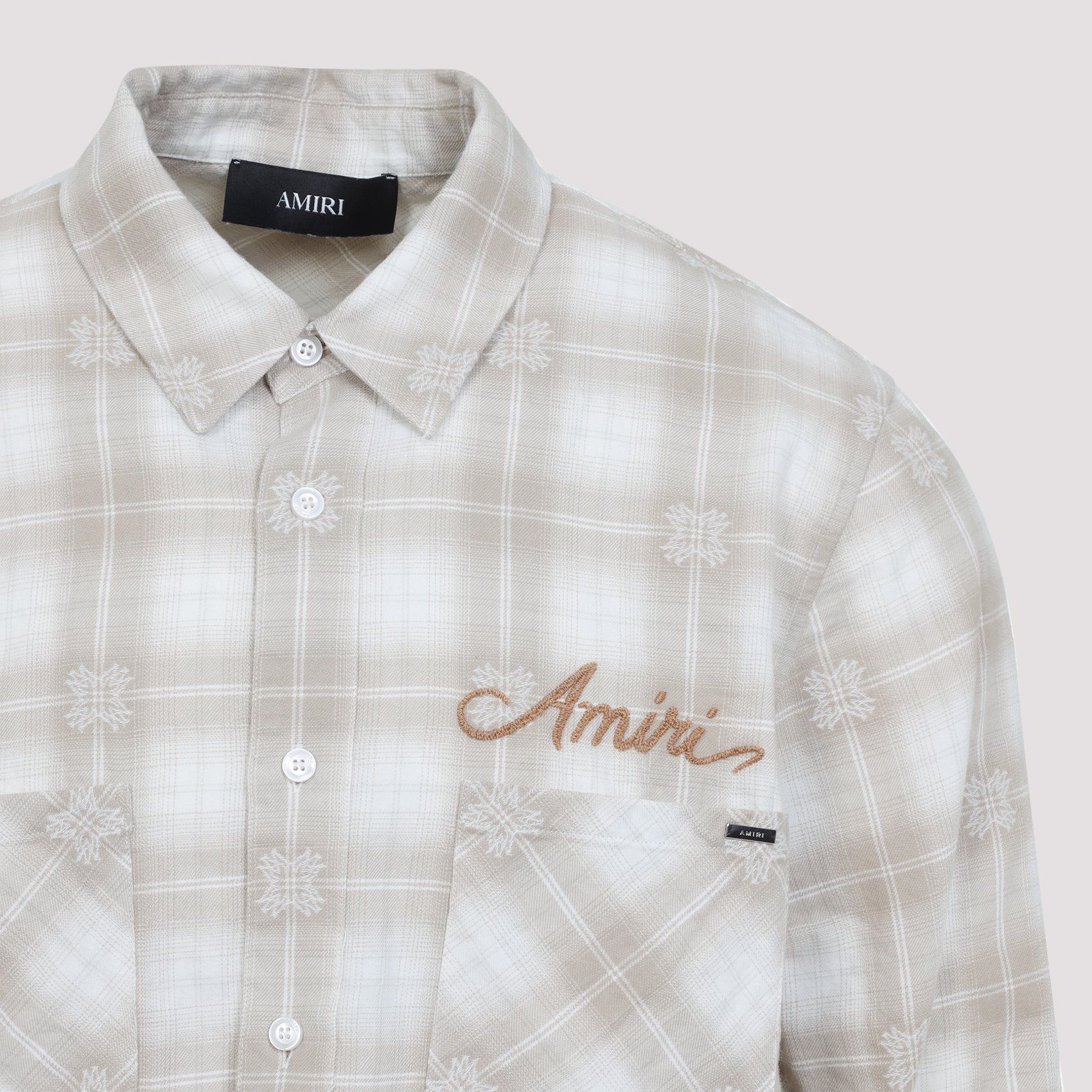 Amiri Bleach Patch Flannel Bandana Shirt Men