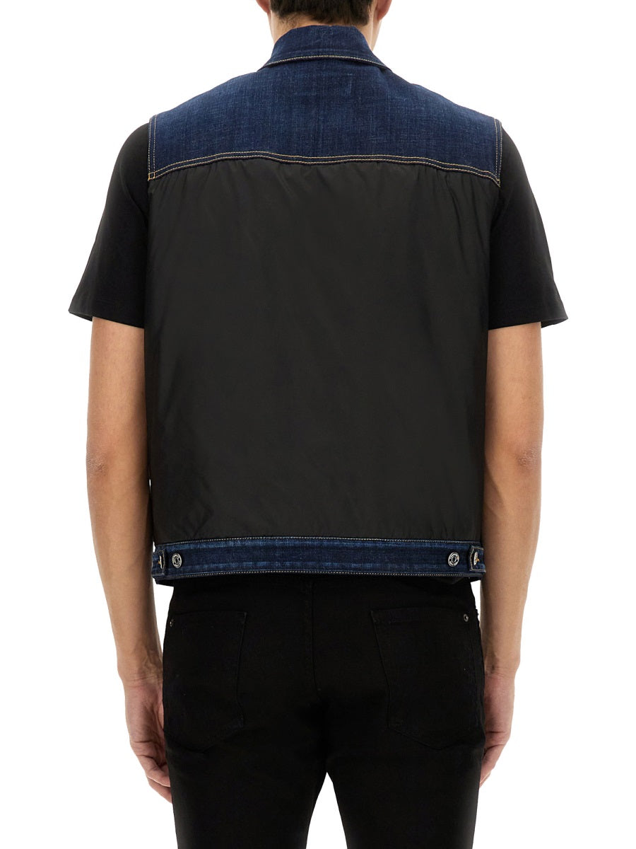 Dsquared Men Denim Puffer Vest