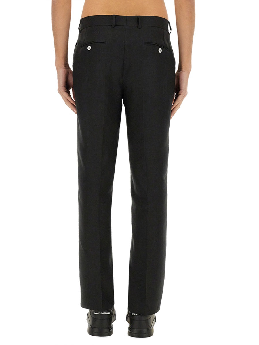 Dolce & Gabbana Men Stretch Linen Tailored Pants