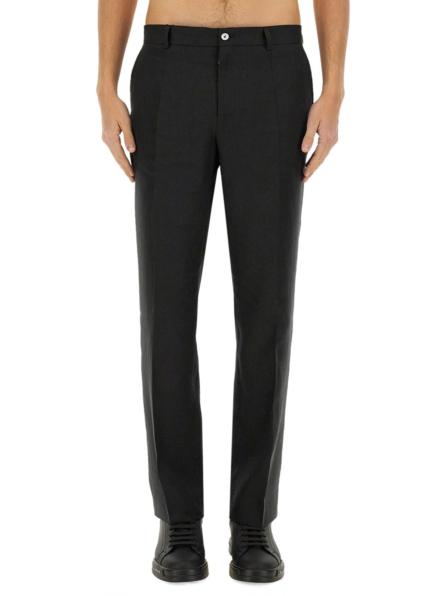 Dolce & Gabbana Men Stretch Linen Tailored Pants