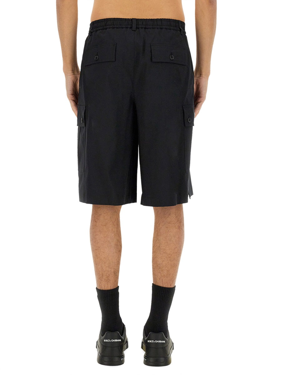 Dolce & Gabbana Men Cotton Cargo Bermuda Shorts