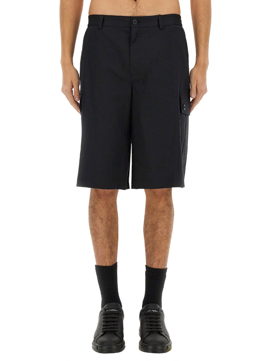 Dolce & Gabbana Men Cotton Cargo Bermuda Shorts