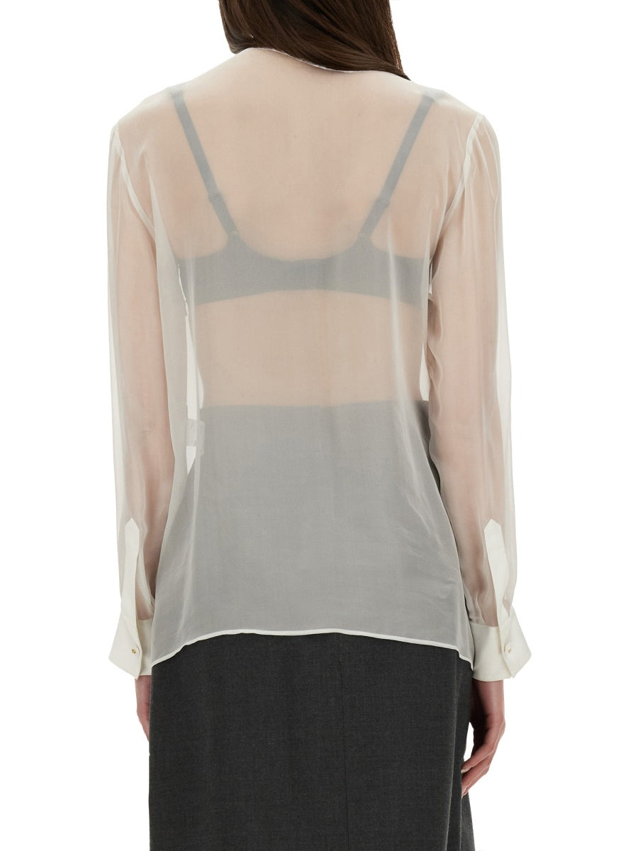 Dolce & Gabbana Women Chiffon Shirt With Bow