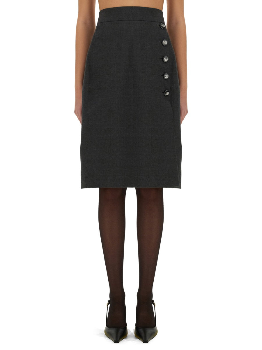 Dolce & Gabbana Women Wool Midi Skirt