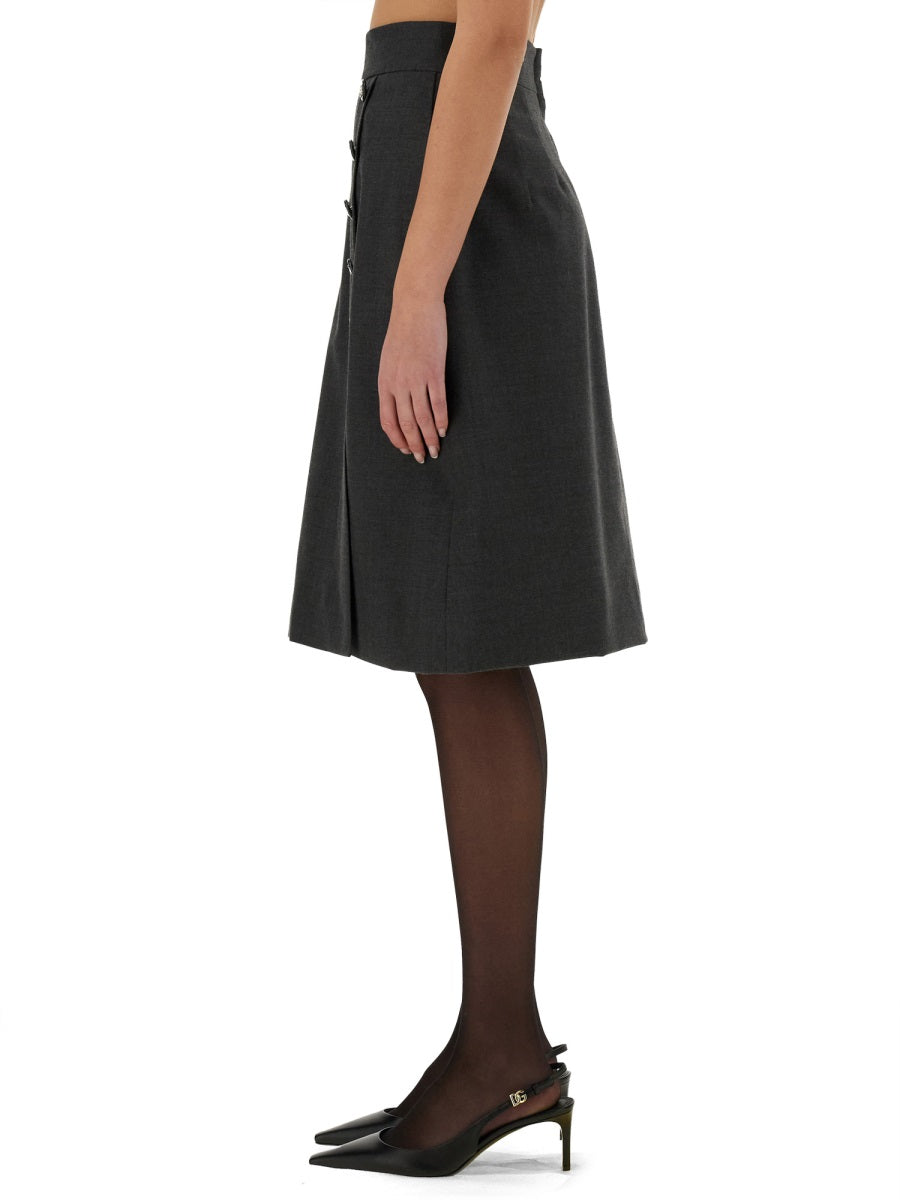 Dolce & Gabbana Women Wool Midi Skirt