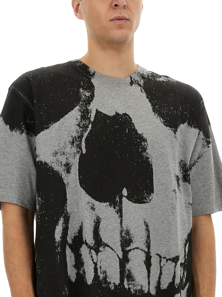 Alexander Mcqueen Men Skull Print T-Shirt