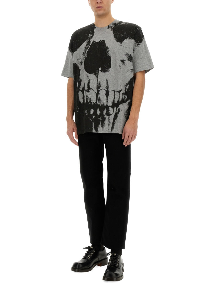 Alexander Mcqueen Men Skull Print T-Shirt