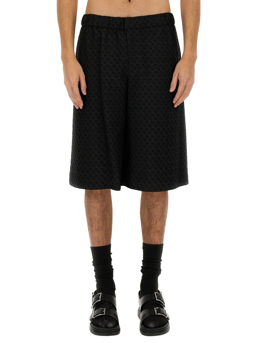Alexander Mcqueen Men Skull Jacquard Pattern Shorts