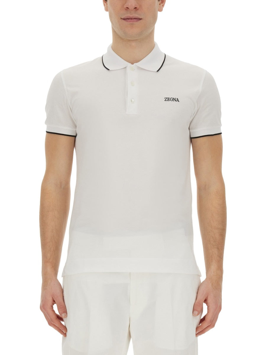 Zegna Men Polo With Logo
