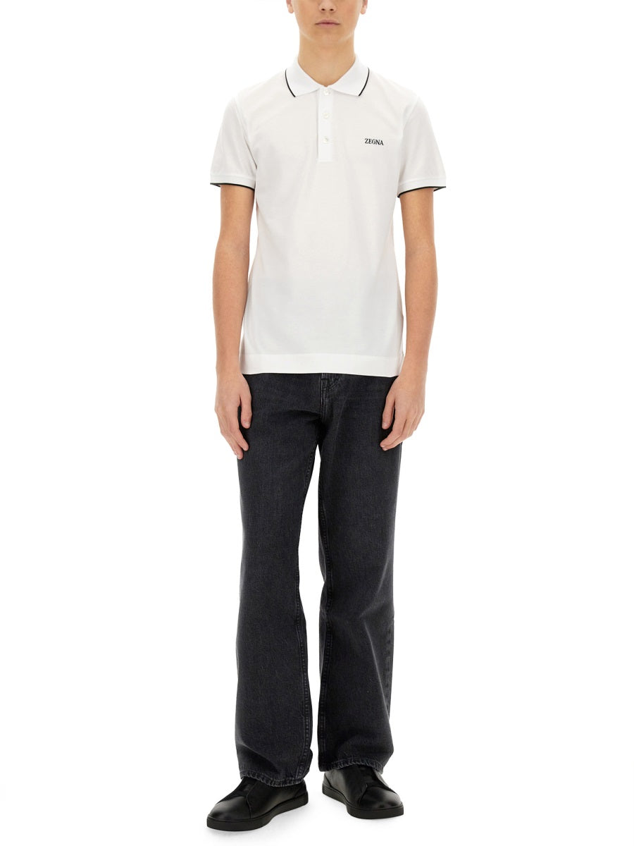 Zegna Men Polo With Logo