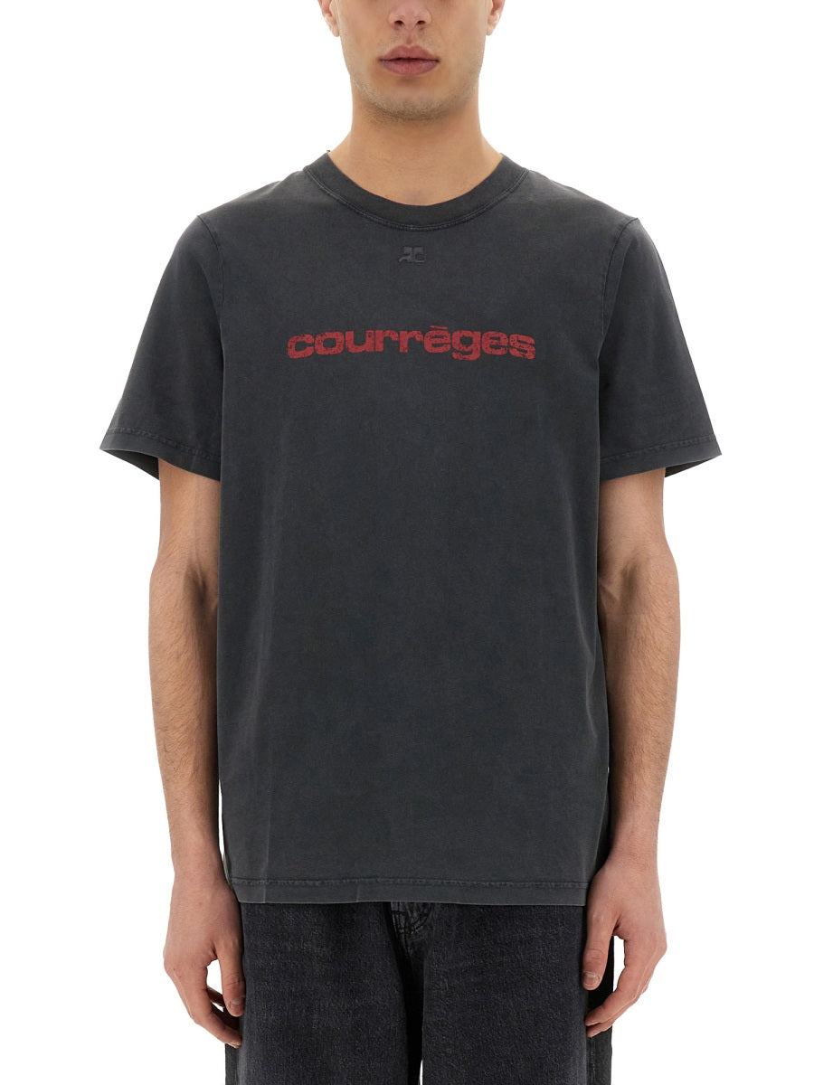 Courreges Men Logo Print T-Shirt