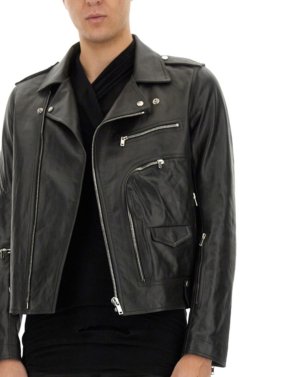 Rick Owens Men Leather Bauhaus Jacket