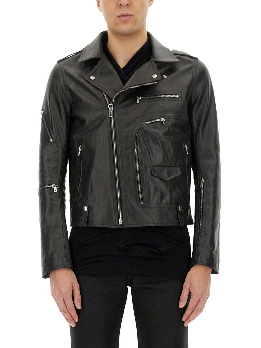 Rick Owens Men Leather Bauhaus Jacket