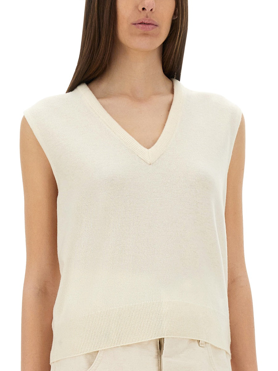 Maison Margiela Women V-Neck Wool Vest