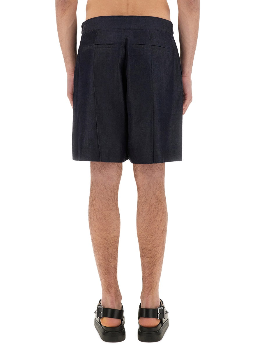 Alexander Mcqueen Men Short In Denim