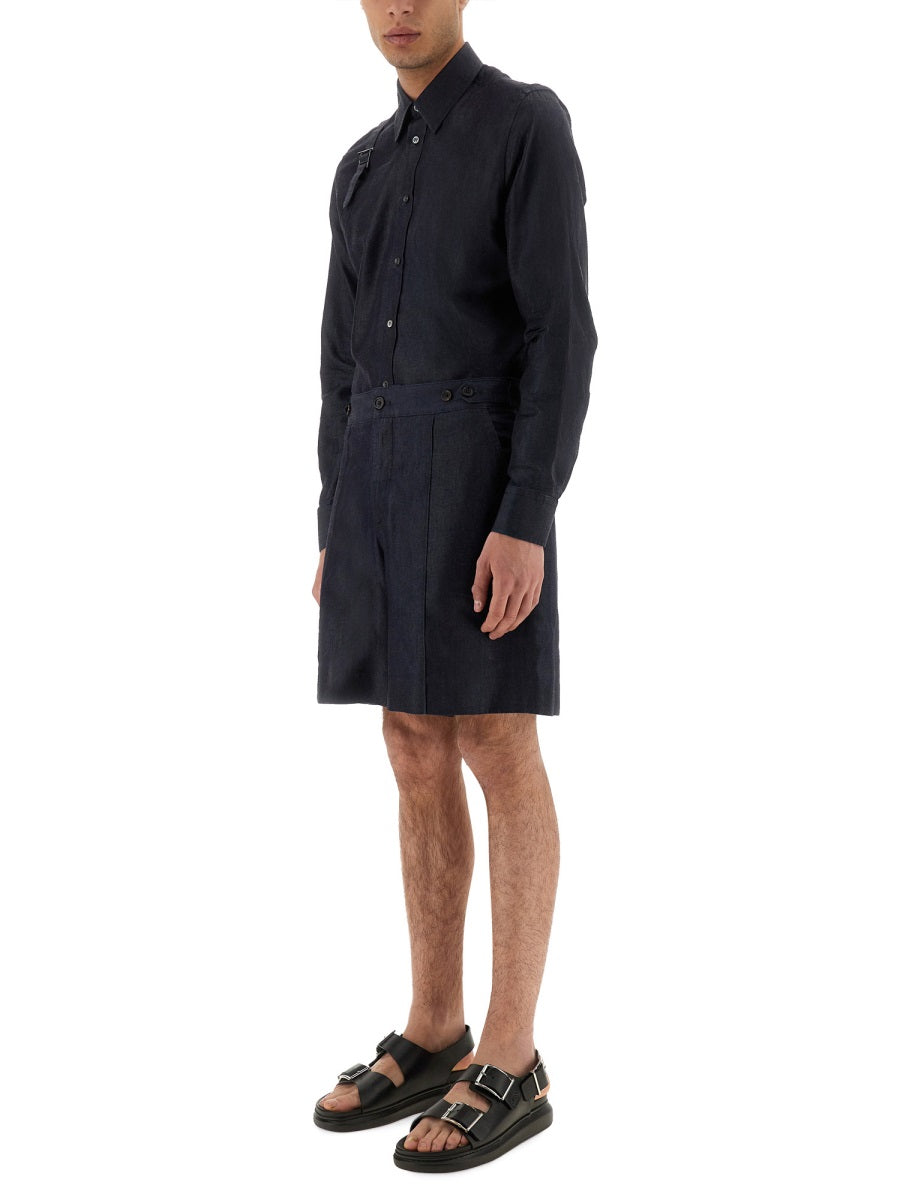 Alexander Mcqueen Men Short In Denim