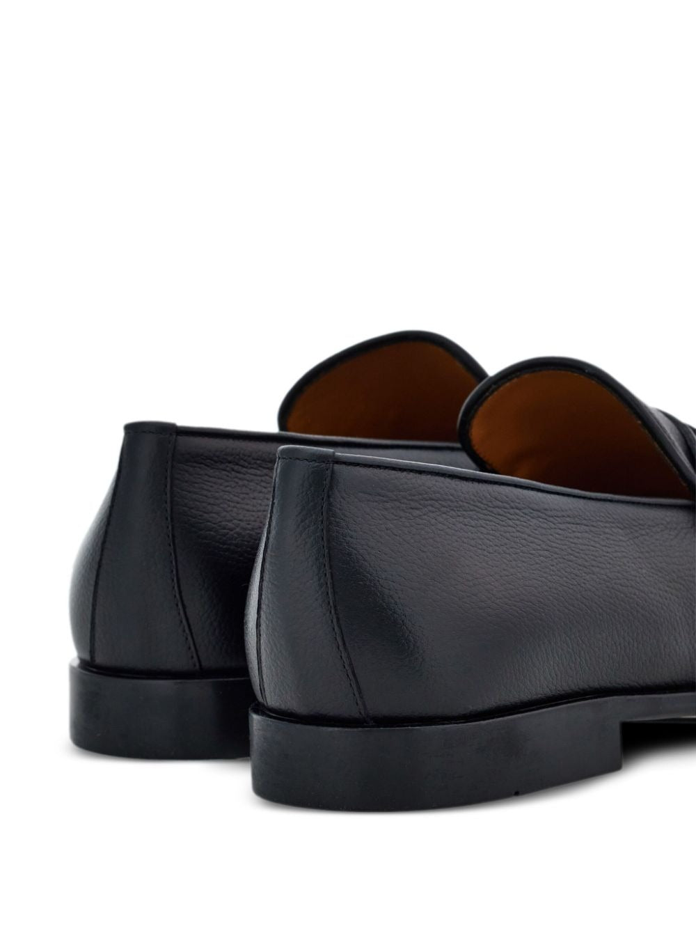 Ferragamo Men Hammered Leather Gancini Loafers